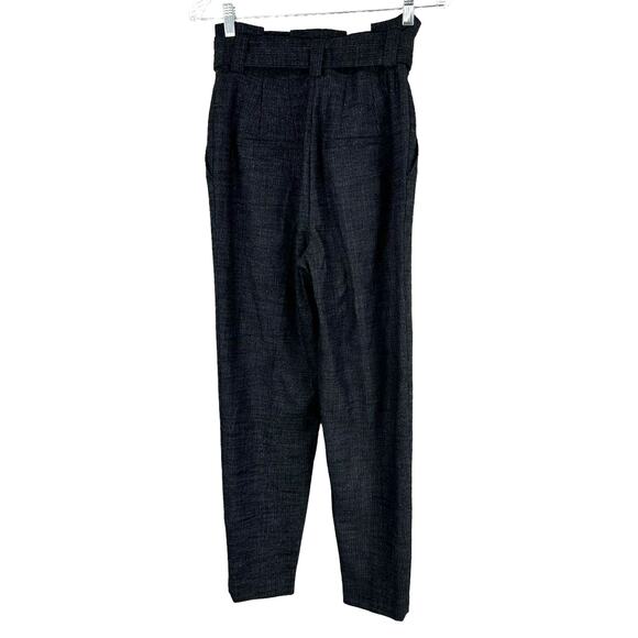 A.L.C. NWOT Diego Belted High Waisted Pinstripe Tapered Pant Gray Size 6 Pleated - Picture 3 of 10